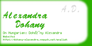 alexandra dohany business card